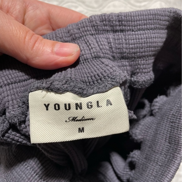 YOUNGLA-waffle knit cuffed joggers - Picture 4 of 4